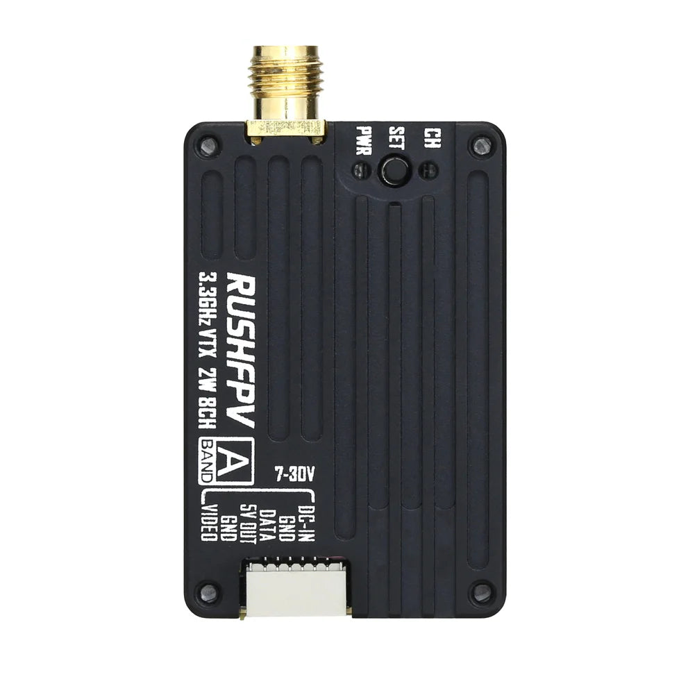 RUSHFPV 3.3G 2W VTX FPV Transmitter Receiver DVR Module with Antenna for Long Range RC Drone