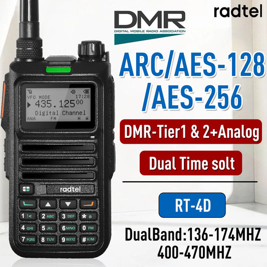 Radtel Digital Walkie Talkie Ham Radio DMR 1024 Channels Dual Band