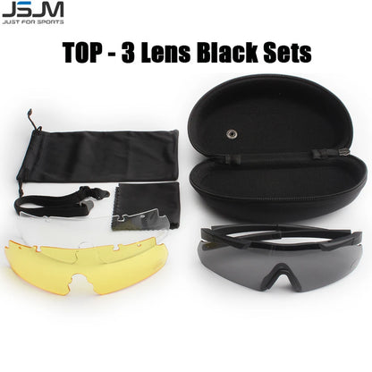 Tactical Goggles Lens Airsoft Military Windproof Safety Glasses 3 Lens
