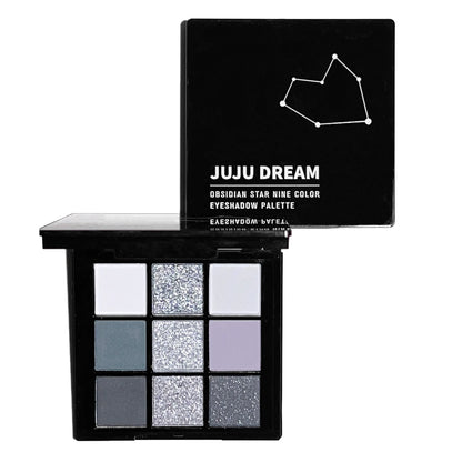 Grey Silver Glitter Eyeshadow Palette 9 Shades Smoky Black Swan Matte