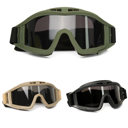 Tactical Goggles Lens Airsoft Military Windproof Safety Glasses 3 Lens