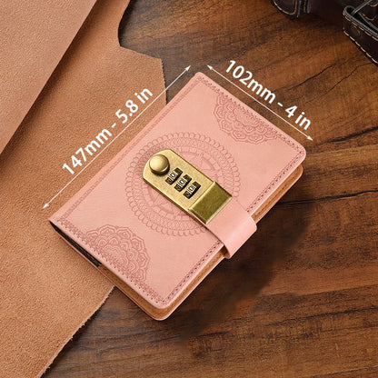 Retro Password Book A5 Notebook with Lock Diary for Students Stationery