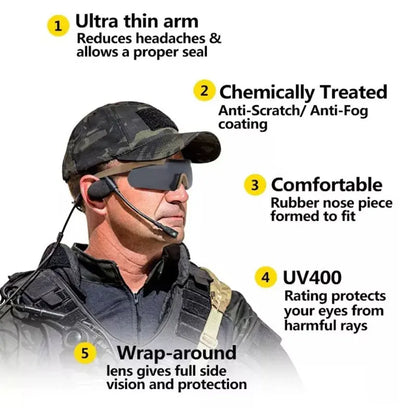 Tactical Goggles Lens Airsoft Military Windproof Safety Glasses 3 Lens