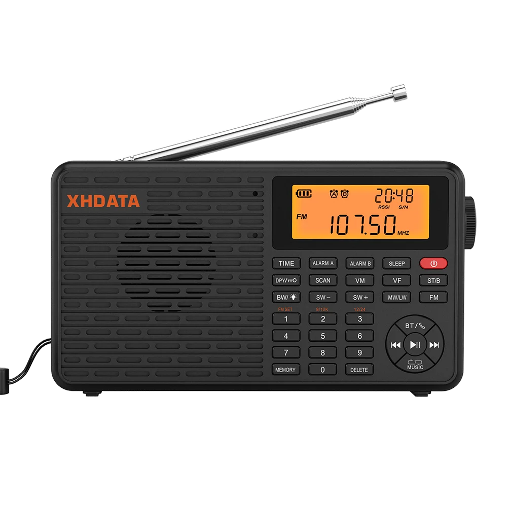 Xhdata Portable Radio Bluetooth AM/FM Digital Receiver TF Card Support
