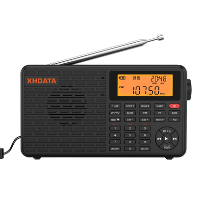 Xhdata Portable Radio Bluetooth AM/FM Digital Receiver TF Card Support