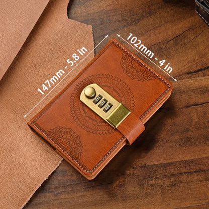 Retro Password Book A5 Notebook with Lock Diary for Students Stationery