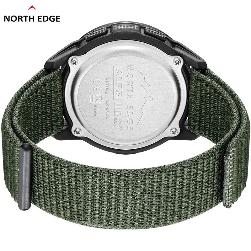 NORTH EDGE ALPS Men's Digital Carbon fiber Watch Shock Militray Sports Super Light Outdoor Compass Waterproof 50M Wristwatches-EXPROTAS