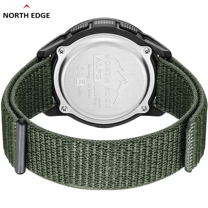 NORTH EDGE ALPS Men's Digital Carbon fiber Watch Shock Militray Sports Super Light Outdoor Compass Waterproof 50M Wristwatches-EXPROTAS