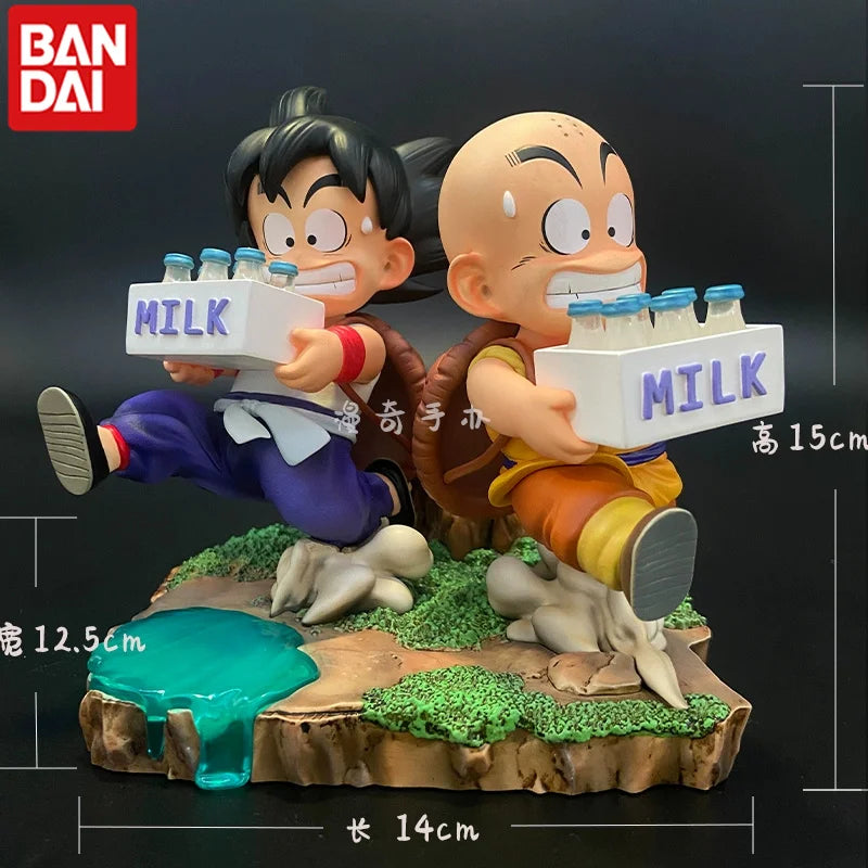 15CM Dragon Ball Anime Figure Son Goku and Krillin Milk Delivery Model Action Figures Periphery Doll PVC Model Gifts Toys-EXPROTAS