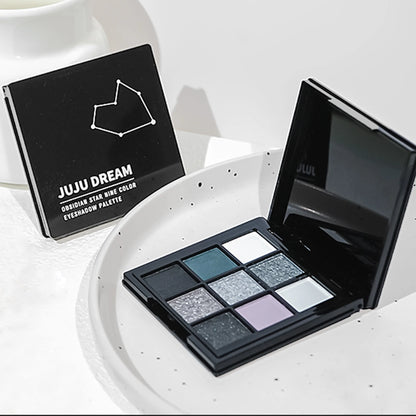 Grey Silver Glitter Eyeshadow Palette 9 Shades Smoky Black Swan Matte
