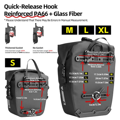 Bicycle Rear Rack Waterproof Pannier Bag Bike Seat Trunk Storage Pack