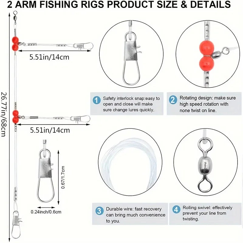 Blue Stainless Steel Fishing Leader Rigs with Snap Saltwater Wire Trace Tackle