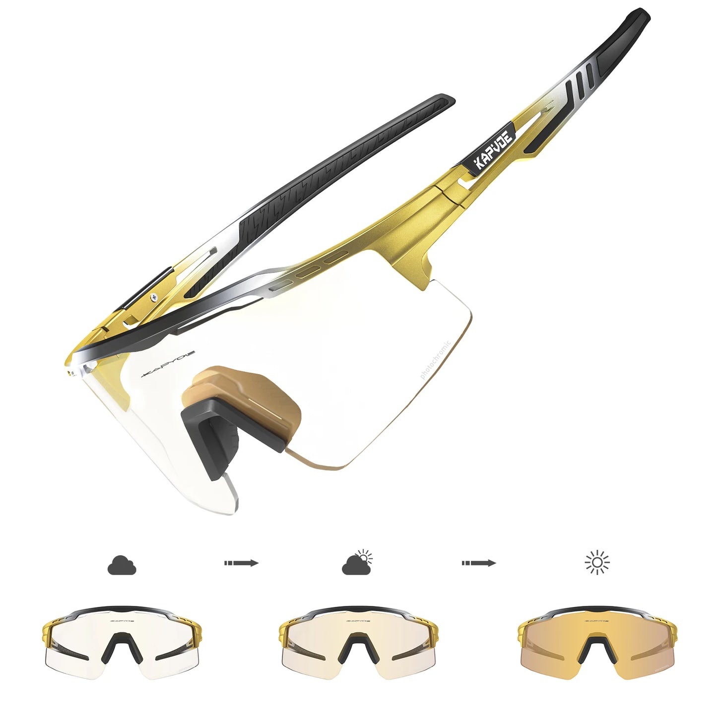 Photochromic Cycling Glasses UV400 Sports Sunglasses for Men Women MTB