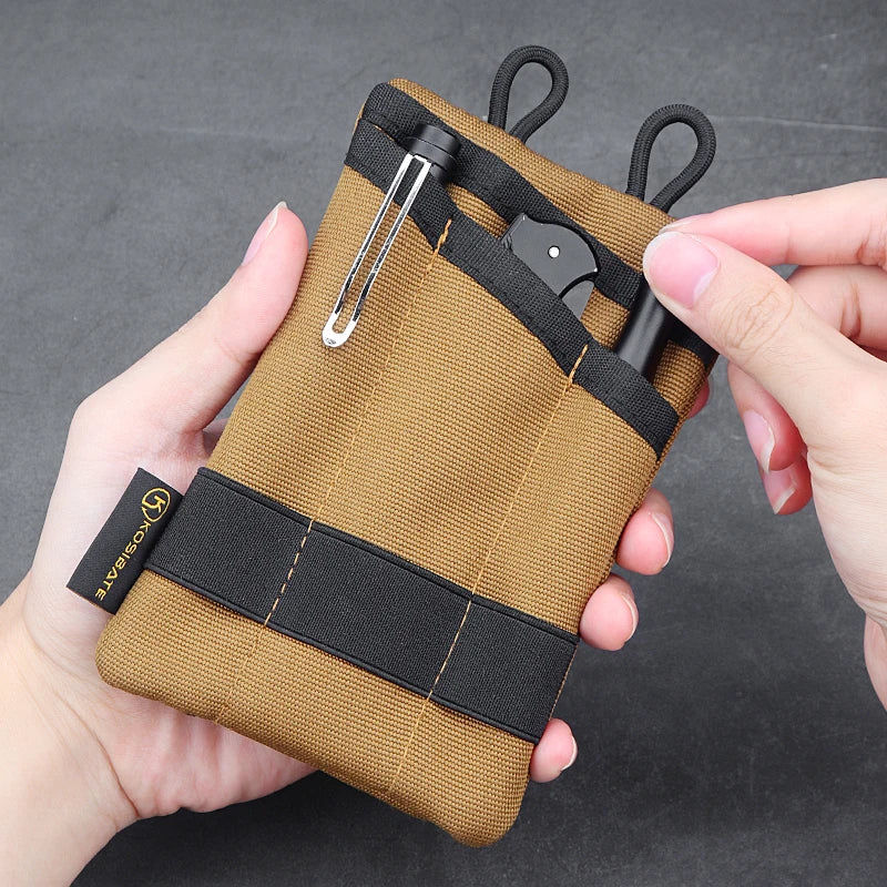 Tactical Card Key Belt Mini Wallet Pouch Molle Waist Pack Camping EDC