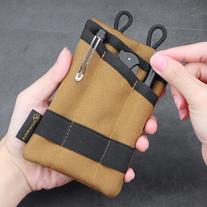 Tactical Card Key Belt Mini Wallet Pouch Molle Waist Pack Camping EDC