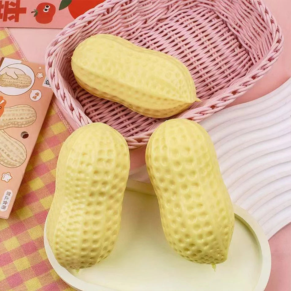 Peanut Stress Ball 11CM Squeeze Squishy Fidget Toy Buttery-Soft Relief