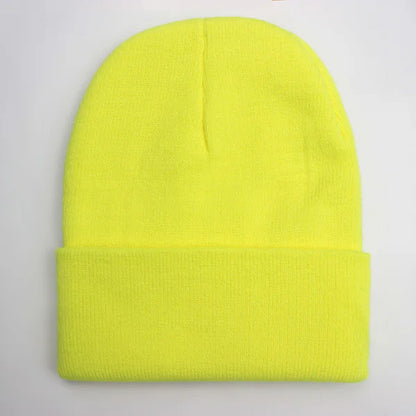 Warm Knitted Cap Beanie Wool Unisex Winter Hat Men Women 24 Colors