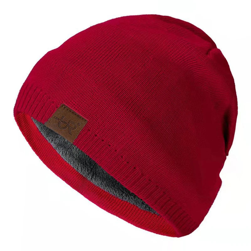 Unisex Urgentman Winter Beanie Cap Outdoor Warm Knitted Fur Lined Hat