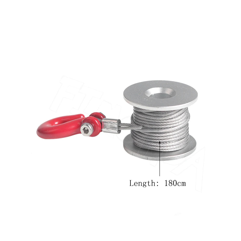 25T Servo Winch Wheel for 1/10 RC Crawler Parts Metal Spool Steering Hook