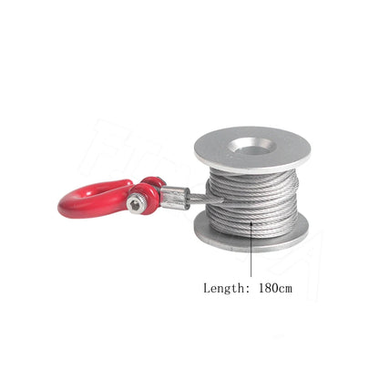 25T Servo Winch Wheel for 1/10 RC Crawler Parts Metal Spool Steering Hook
