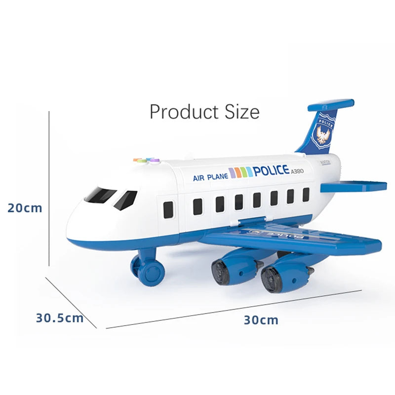 New Deformation Music Simulation Track Inertia Toy Aircraft Large Size Passenger Plane Kids Airliner Toy Car for Children's Gift-EXPROTAS
