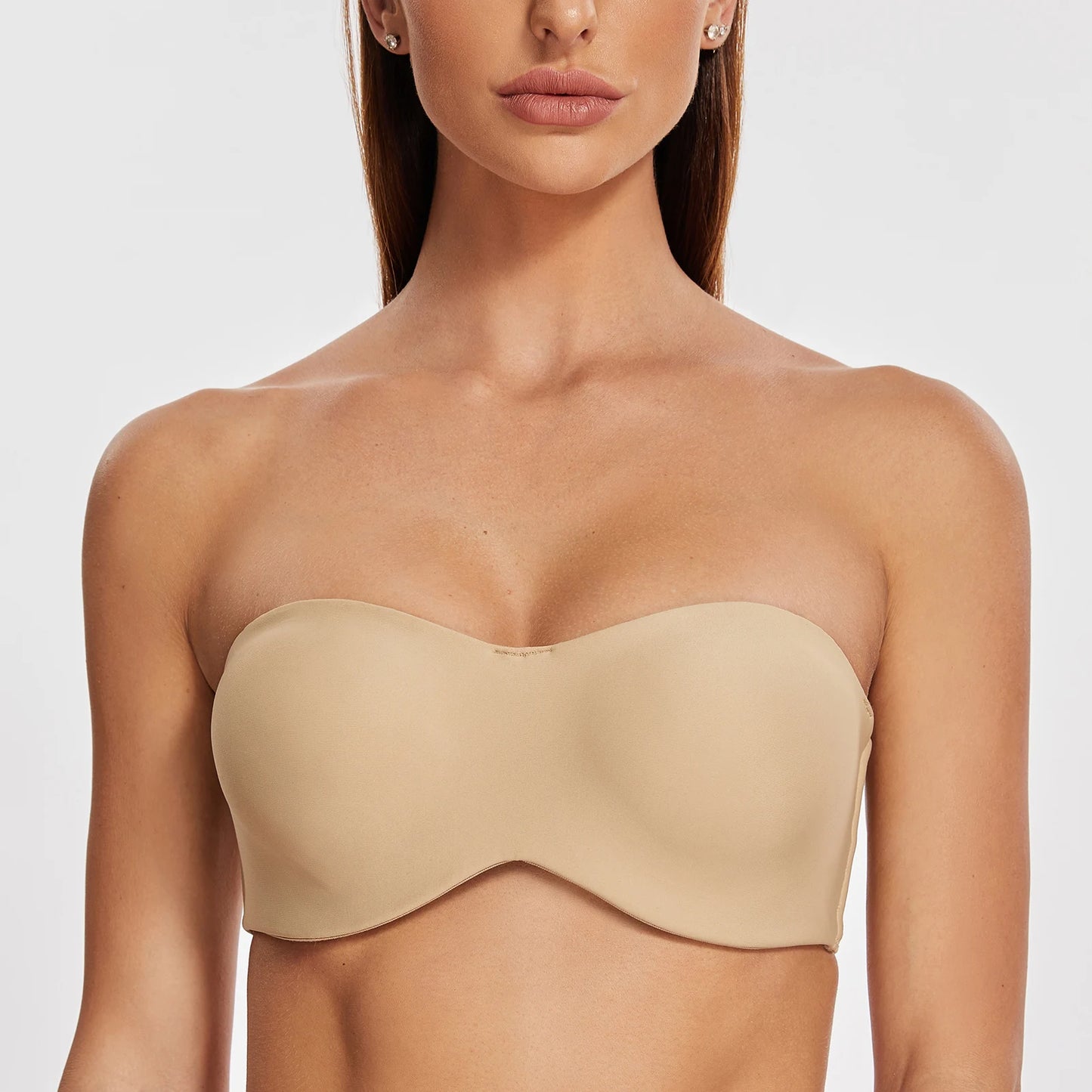 Women’s Strapless Underwire Bandeau Bra Unlined Minimizer for Large Bust