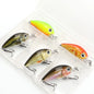 5Pcs Mini Fishing Lures Crankbait Pike Trout Baits with Tackle Box