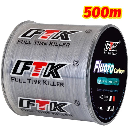 Leader Line Fishing Fluorocarbon 300m 500m Carbon Fiber Soft Coated Line