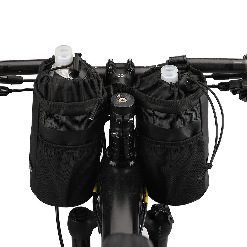 Bicycle Water Bottle Carrier Rhinowalk Insulated Pouch 2pcs for MTB Handlebar Frame Bag