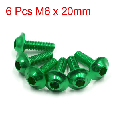 20Pcs M6x20mm Orange Hexagon Motorcycle License Plate Bolts & Screws