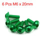 20Pcs M6x20mm Orange Hexagon Motorcycle License Plate Bolts & Screws
