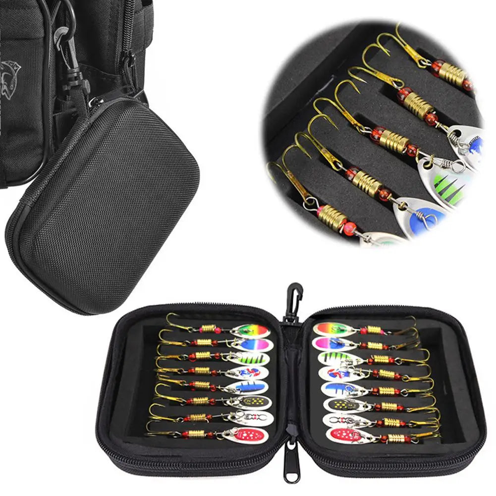 16pcs Fishing Lure Set Spinner Baits for Pike Walleye Tackle DIY