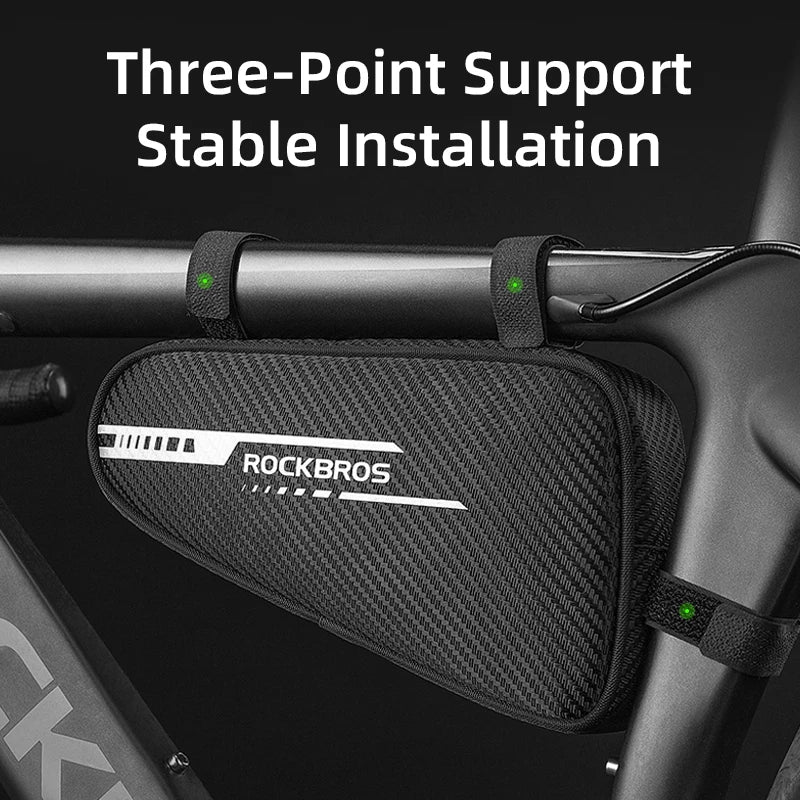 ROCKBROS 1.2L Triangle Frame Bag with Side Pockets Reflective Cycling Bike Accessory