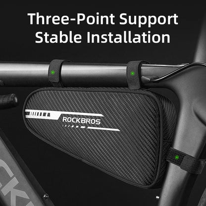 ROCKBROS 1.2L Triangle Frame Bag with Side Pockets Reflective Cycling Bike Accessory