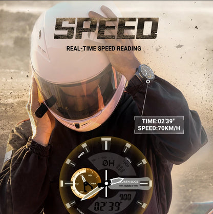 NORTH EDGE HORNET Men's Digital Sports Watch, 50M Waterproof, Run, Cycle, Time, Speed