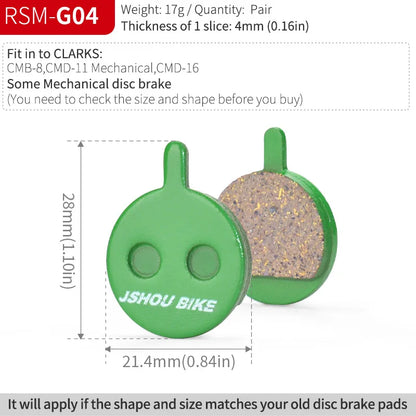 Semi-Metal Bicycle Brake Pads for Shimano SRAM Avid Hayes Magura by JSHOUBIKE