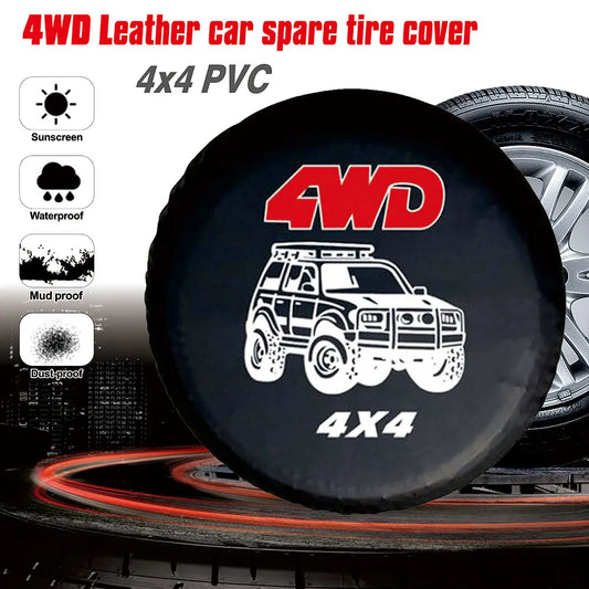 14" 15" 16" 17" Inch 4WD 4x4 PVC Leather Spare Wheel Tire Cover Case Bag Pouch Protector car tyres 14 inch For Jeep Hummer-EXPROTAS