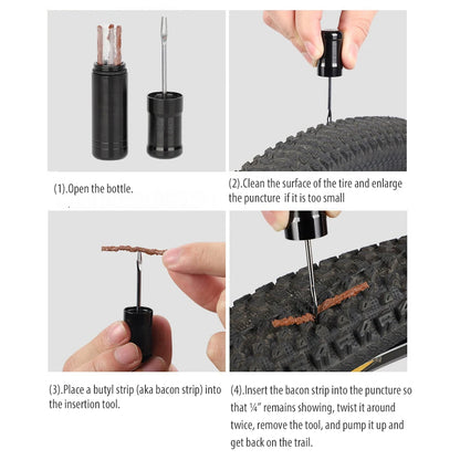 Bike Tubeless Tire Repair Slug Plug Rubber Bacon Strips for MTB Puncture