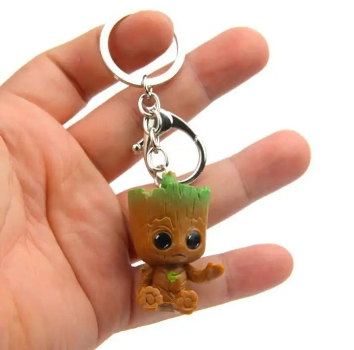 4pcs Baby Groot Keychain Figure Set 5cm Marvel Guardians of the Galaxy Models