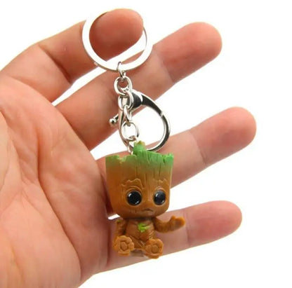 4pcs Baby Groot Keychain Figure Set 5cm Marvel Guardians of the Galaxy Models