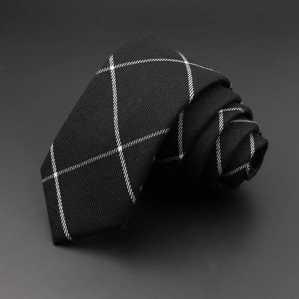 Mens Tie 6cm Slim Solid Classic Necktie for Wedding Party Casual
