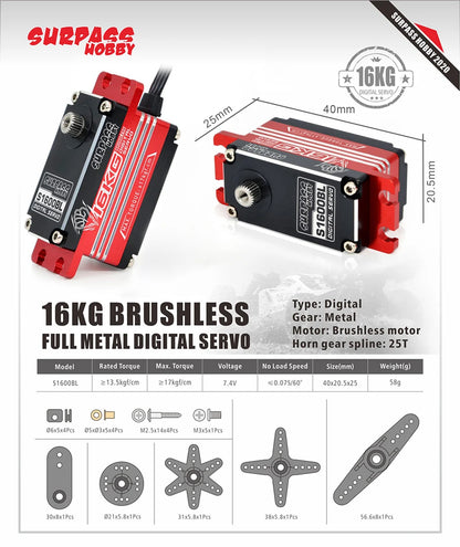 High Speed Metal Gear RC Servo for 1/10 Car (15-30kg Torque Options)