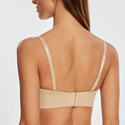 Women’s Strapless Underwire Bandeau Bra Unlined Minimizer for Large Bust