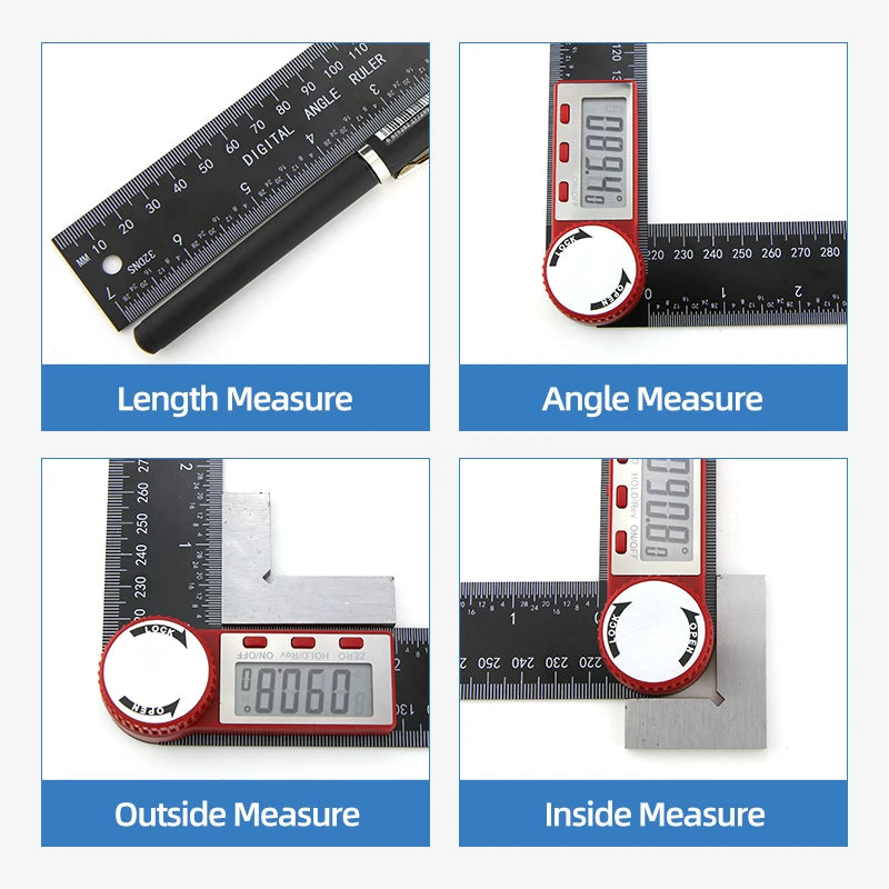 Digital Protractor Angle Finder 360° Gauge Ruler Tool for Woodworking