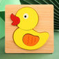 3D Wooden Cartoon Animal Traffic Puzzle Early Learning Jigsaw Toy for Children