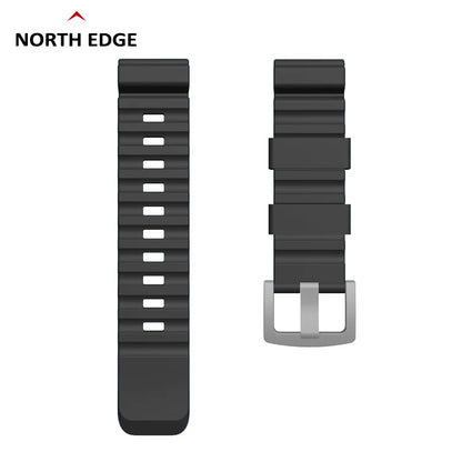 24mm Rubber Watch Strap For NORTH EDGE Active Smartwatch Samsung Huawei Band