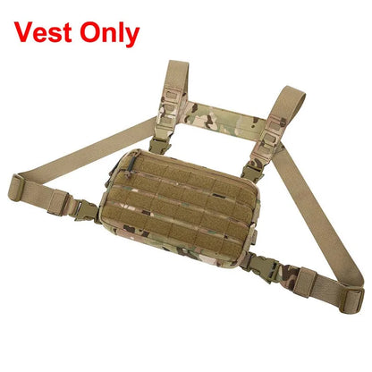 Outdoor Tactical Vest Bag CS Wargame Chest Rig Airsoft Pouch Holster Molle Men Shoulder Camping Backpack 1000D Hunting Fishing-EXPROTAS