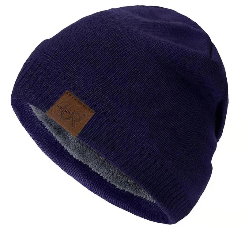 Unisex Urgentman Winter Beanie Cap Outdoor Warm Knitted Fur Lined Hat