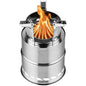 Portable Outdoor Camping Stove Wood Burning Stainless Steel BBQ Picnic Cooking