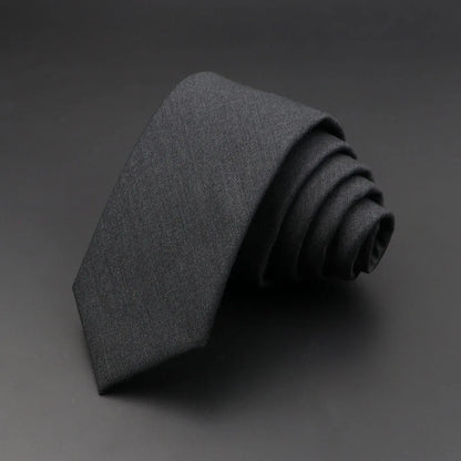 Mens Tie 6cm Slim Solid Classic Necktie for Wedding Party Casual